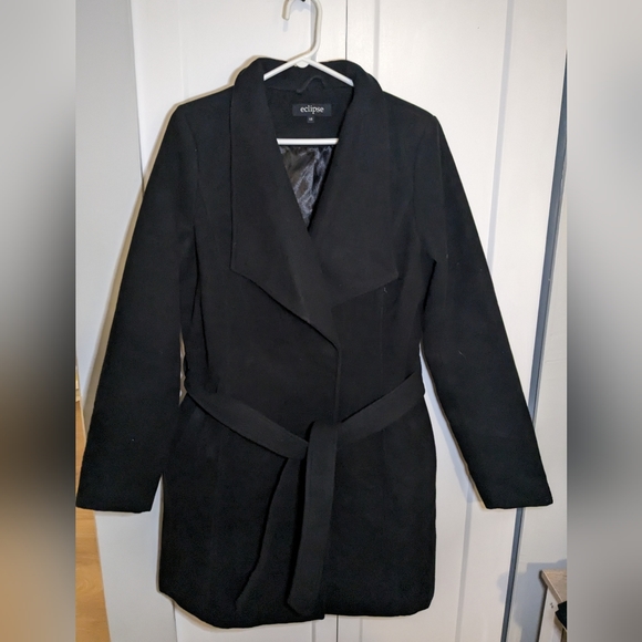 Black pea coat, size large - Picture 1 of 2